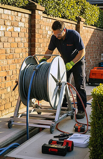 Plumber Operating Cable Reel