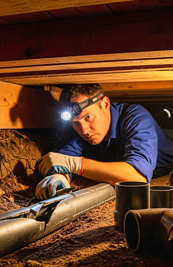 Plumber Repairing Pipe