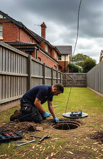 Plumber Using Camera Sewer